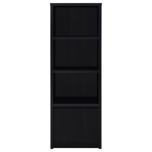 English Elm Sloat Matte Black Modular Entertainment Center with Media Towers and Open Shelving B062S01706