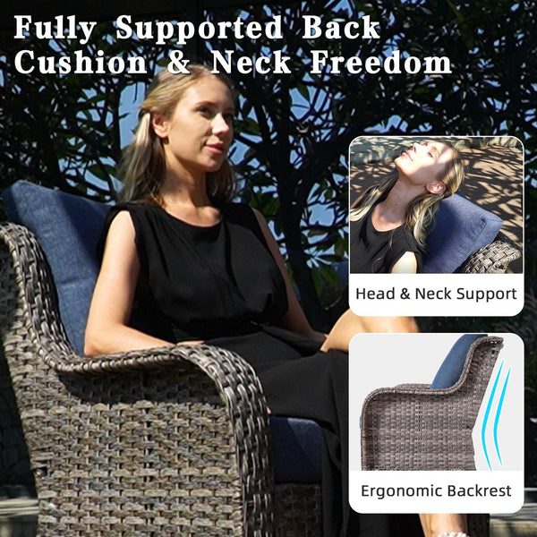 English Elm Jb Five Piece Outdoor Wicker Set with Swivel Chairs Footstools and Resort Style Seating W5382S00011