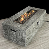 English Elm Fiber Reinforced Concrete Propane/Natural Gas Fire Pit Table