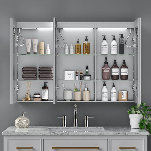 English Elm Led Lighted Medicine Cabinet With Anti-Fog Mirror, Adjustable Brightness & 3 Color Temperatures W3735P374361