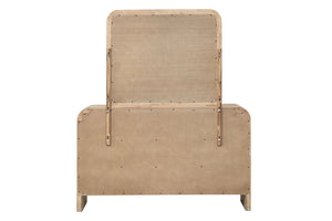 English Elm Contemporary Rustic Tone 1pc Dresser with Felt-Lined Top Drawers, Ball-Bearing Glides, Black Pulls, Bedroom Chic Natural 67 L x 22 W x 42 H B2741P406802