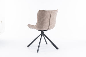 English Elm Mid-Century Modern Tufted Swivel Dining Chairs (Set Of 2) - Beige Faux Leather With Metal Legs T3903P405994