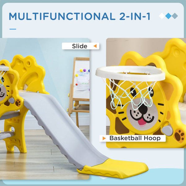 English Elm Qaba Toddler Indoor Slide with Basketball Hoop Active Play Set for Ages 18 to 36 Months W2225P217355