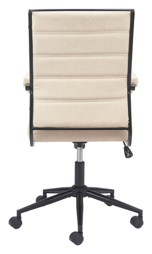 Zuo Modern Auction Office Chair - Modern Elegance For Your Home Office With Premium Vinyl & Steel Design Beige 100% Polyurethane,Plywood,Steel 110446-zuo-modern