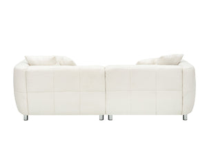 English Elm 89 Inch Sofa - Stylish 3-Seater Couch With Soft Teddy Velvet, Metal Legs & 4 Washable Pillows For Modern Living W1658S00149