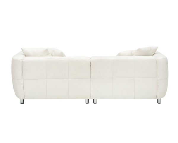 English Elm 89 Inch Sofa - Stylish 3-Seater Couch With Soft Teddy Velvet, Metal Legs & 4 Washable Pillows For Modern Living W1658S00149