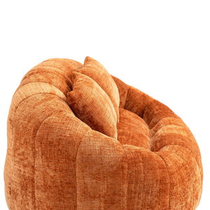 English Elm Bean Bean Bag Sofa High-Density Memory Foam Two-Seater Lounger High Back Chenille Cozy Support Orange W395P181437