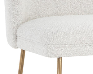 Sunpan Kelty Counter Stool - Chic Boucle Fabric Seat with Elegant Gold Stainless Steel Legs for Dining Space Gold / Copenhagen White
