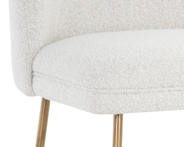 Sunpan Kelty Counter Stool - Chic Boucle Fabric Seat with Elegant Gold Stainless Steel Legs for Dining Space Gold / Copenhagen White