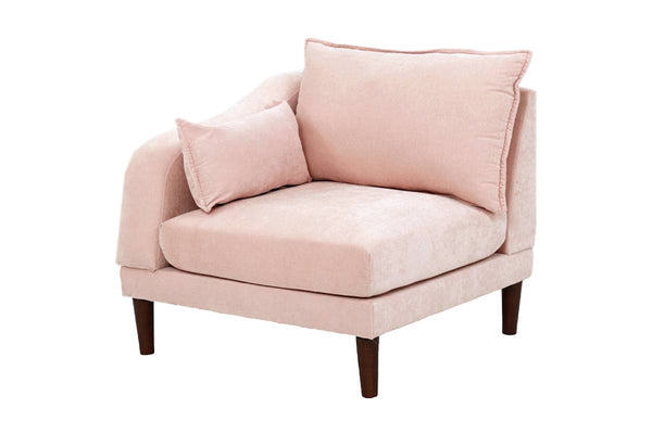 English Elm Contemporary 5-Piece Modular Sectional Sofa Set in Blush Morgan Fabric — Plush, Versatile L-Shaped Design Pink 33 L x 27 W x 14 H B011S01578