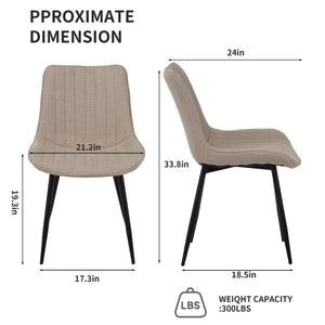 English Elm Dining modern beige chair set of 4 — ergonomic padded backrests, metal X-legs, scratch‑resistant fabric, 300 lb capacity W3851P368628