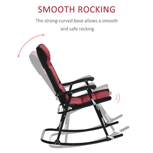 English Elm Outsunny 2 Piece Outdoor Patio Furniture Set - Comfortable Folding Rocking Chairs For Any Space W2225P229158-GIGA