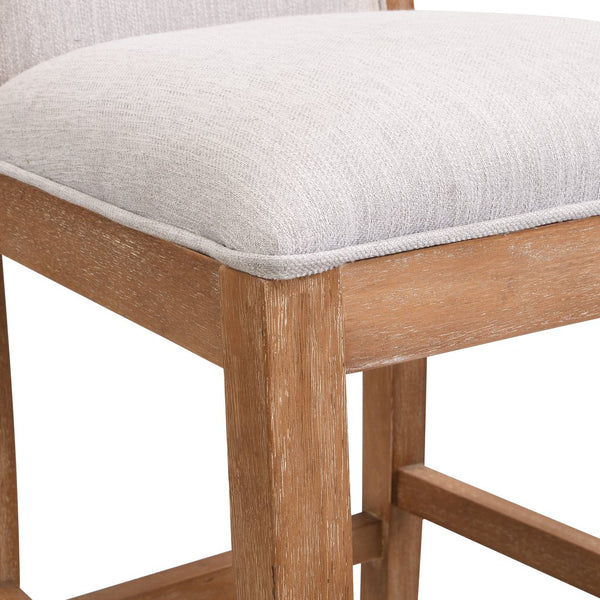 English Elm Christopher Knight Home® - 30.5 Inch Bar Stools Set of 2 with Upholstered Fabric Seats, Rubberwood Frame, 30.5" Height, 300 lb Capacity Beige,Wood N780P192217N