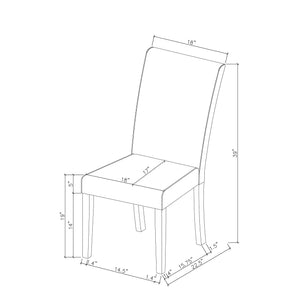 English Elm MARCIA Grey Dining Chairs Kit of 2 – Solid Wood & MDF Construction, Durable Grey Finish, Easy-Clean Upholstery B201P347298