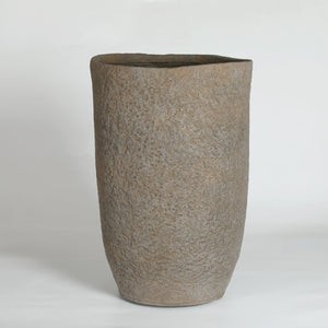 English Elm Round Concrete Sculptural Planter Duo Handcrafted Porous Finish Patio Garden Home W347P465319