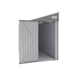 English Elm Campcraft Metal Storage Shed with Sloped Roof Ventilation and Weather Resistant Steel Panels Dark Gray W1598S00046