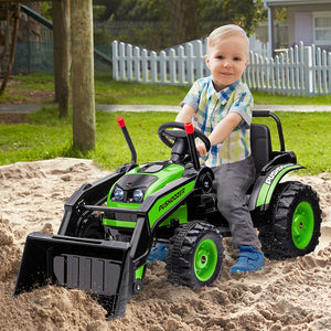English Elm Aosom 6v Electric Ride on Excavator for Kids with Adjustable Bucket and Dual Speed W2225P229143