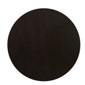 English Elm Tior Round Wood Top Accent Side Table with Geometric Gray Metal Base for Living Room Brown Multi B056P416979