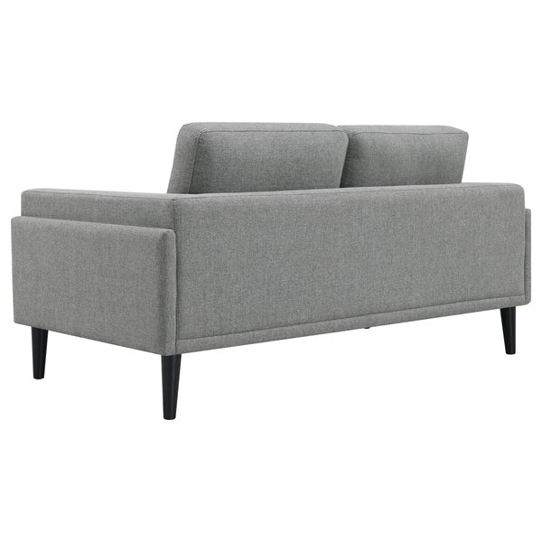 English Elm Andrena Track Arm Loveseat with Pocket Coil Support and Sleek Black Wood Legs B062P358305