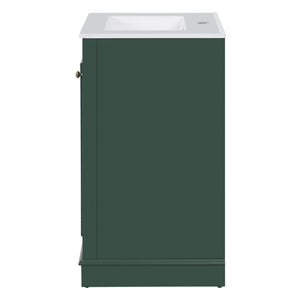 English Elm 20-inch Bathroom Vanity with Ceramic Sink, Modern Freestanding Single Vanity with Soft-Close Doors and Adjustable Shelf for Ample Organized Storage Green N710P317678F