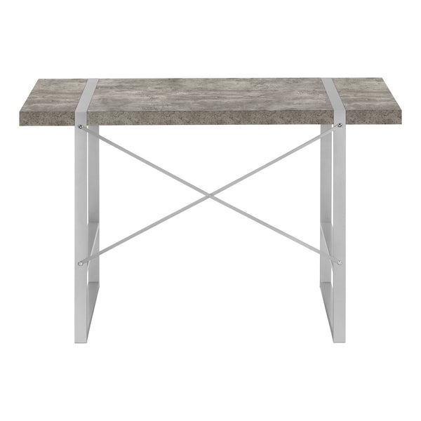 English Elm Computer Desk - Contemporary Grey Concrete & Metal Design For Stylish Home Office Workspace Solutions B2710P219884