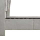 English Elm Fontana Wingback Upholstered Platform Bed Frame, Queen, Silver Grey Polyester