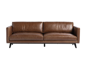 Sunpan Rogers Sofa - Luxurious Leather Comfort with Timeless Design for Your Living Room Sanctuary Shalimar Tobacco Leather