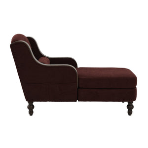 English Elm UNITED Oversized Chaise Lounge Sofa Bed with Solid Wood Arms, High-Resilience Foam, 800lb Capacity and Storage Pockets WINE RED W1568S00210