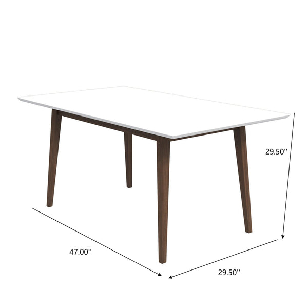 English Elm Levi Solid Wood Rectangular Dining Table Seats 4 Modern Style for Compact Spaces B183P231877