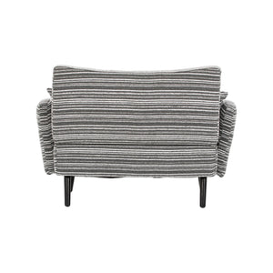 English Elm Modern tufted two-seater sofa with boucle upholstery, tapered legs, storage pockets, cozy compact design Dark Gray W395P376590