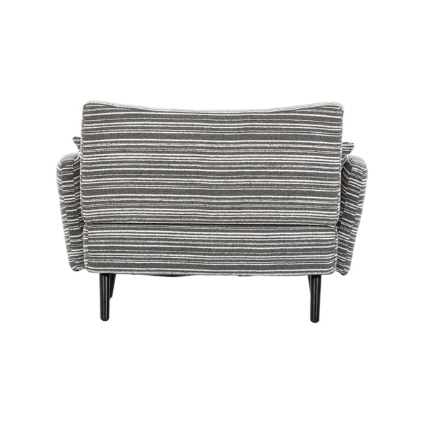 English Elm Modern tufted two-seater sofa with boucle upholstery, tapered legs, storage pockets and plush comfort for small spaces and offices Dark Gray W395P376590