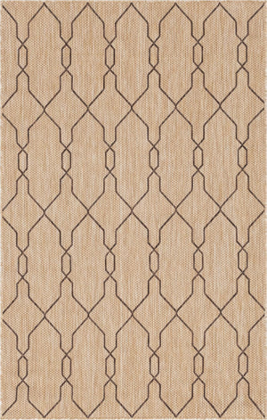 Unique Loom Outdoor Trellis Links Trellis Machine Made Trellis Rug Natural, Brown/Ivory 5' 1" x 8' 0"