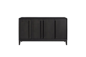 English Elm Peppercorn Server with 4 Storage Cabinets, Elm Veneer Finish, Power-Ready Design & Custom Hardware Black 68 L x 22 W x 34 H B2699P237504