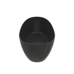 English Elm 65" Freestanding Soaking Bathtub Matte Black Stone Resin with Integrated Acrylic Shelf T3785P490214