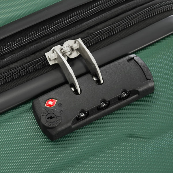 English Elm 2 Piece Abs Hard Shell Spinner Luggage Set with Tsa Lock Expandable Travel Suitcases Green N732P198744F