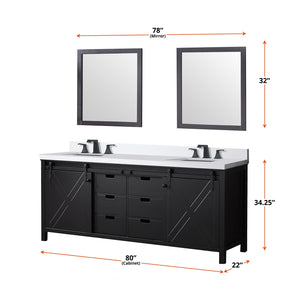 English Elm Brown Double Bath Vanity Set With Quartz Countertop, Matte Black Faucets, And Stylish Mirrors Included B2731S01076