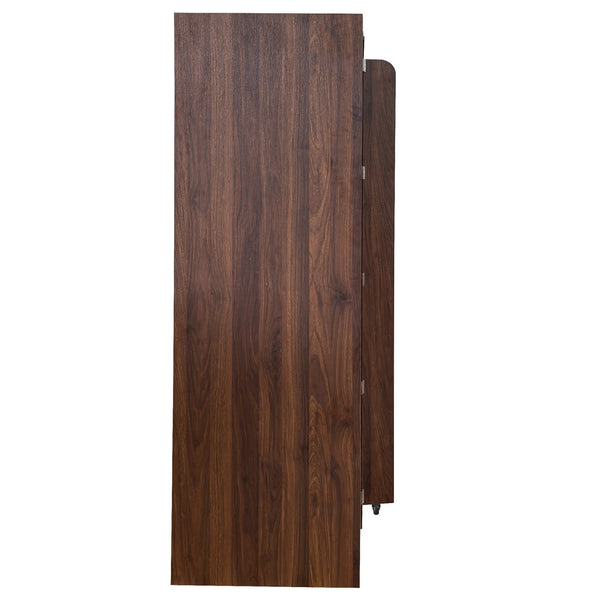 English Elm Kitchen Pantry Cabinet Freestanding Melamine Storage with Shelves for Dining Room Walnut W331P435939