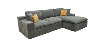 English Elm Coffee-bean Sculpted Sectional Sofa Curved Pod Cushions Corner Living Room Lounge B2748S00127