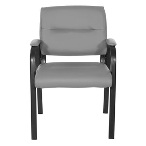 OSP Home Furnishings Guest Chair with Padded Faux Leather Seat Steel Frame for Office Reception Visitors FL10274-U42