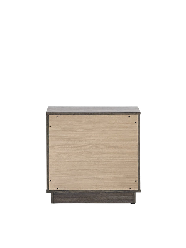 English Elm Aberdeen Two Drawer Nightstand Warm Gray Oak Wood Grain Finish Gunmetal Hardware B078P497935