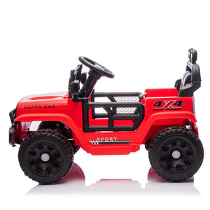 English Elm 24v Kids Ride on Car with Parental Remote Four Wheel Suspension Led Lights Bluetooth Red W1578P235082