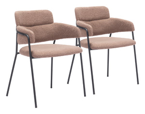 Marcel Dining Chair - Set of 2 Brown 109664 Zuo Modern