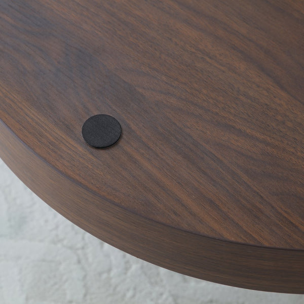 English Elm Modern Round Glass Top Coffee Table with Wood Mdf Base and Open Lower Shelf Walnut,Warm Grey W1117P272167