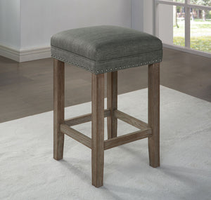 English Elm Transitional Counter Height 3pc Dining Set with USB Charging, Storage Shelves & Padded Seats Gray 53 L x 22 W x 12 H B2741P384392