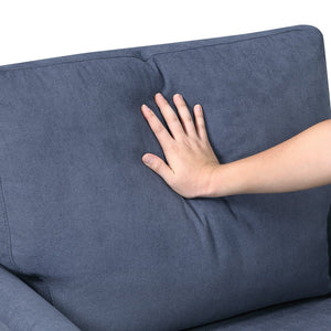 English Elm Modern Upholstered Loveseat with Plush Cushions and Tapered Wood Legs for Cozy Stylish Compact Living Room Seating Blue 46 L x 26 W x 22 H B011P379440