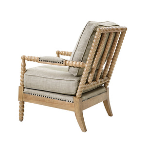 JLA Home Madison Park - Turned Wood Frame Armchair with Spindle Open-Back, Plush Layered Foam, Bronze Nailhead Trim Accent MP100-0785