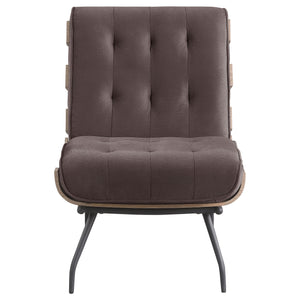 English Elm Staten Tufted Armless Chair Striped Fabric Upholstery with Pocket Coil Seating B062P440077