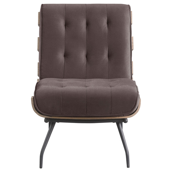 English Elm Staten Tufted Armless Chair Striped Fabric Upholstery with Pocket Coil Seating B062P440077