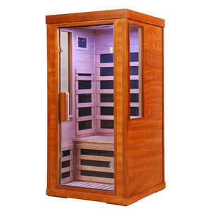 English Elm Sauna Room Front Wall Replacement Assembly with Full Glass Door for One Person Unit W3973P491778