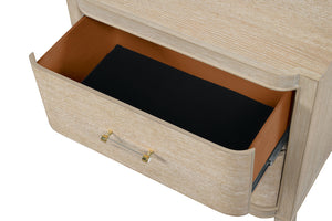 English Elm Transitional Oak Veneer Nightstand with Usb Charging Dovetail Drawers Acrylic Pulls B2741P435317